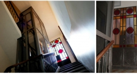 Installazione di ascensore nel vano scala e restauro dei vecchi portoncini in ferro per accedere ai balconi